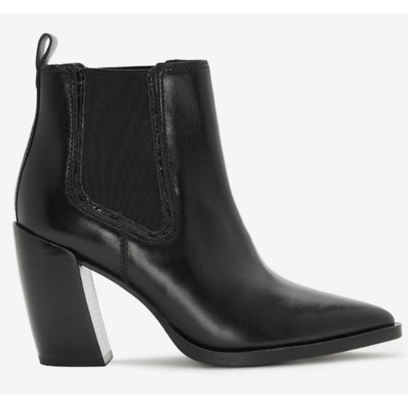 NWT Vince Camuto Ratony Black Leather Bootie Women's size 6 1/2 - Picture 1 of 6